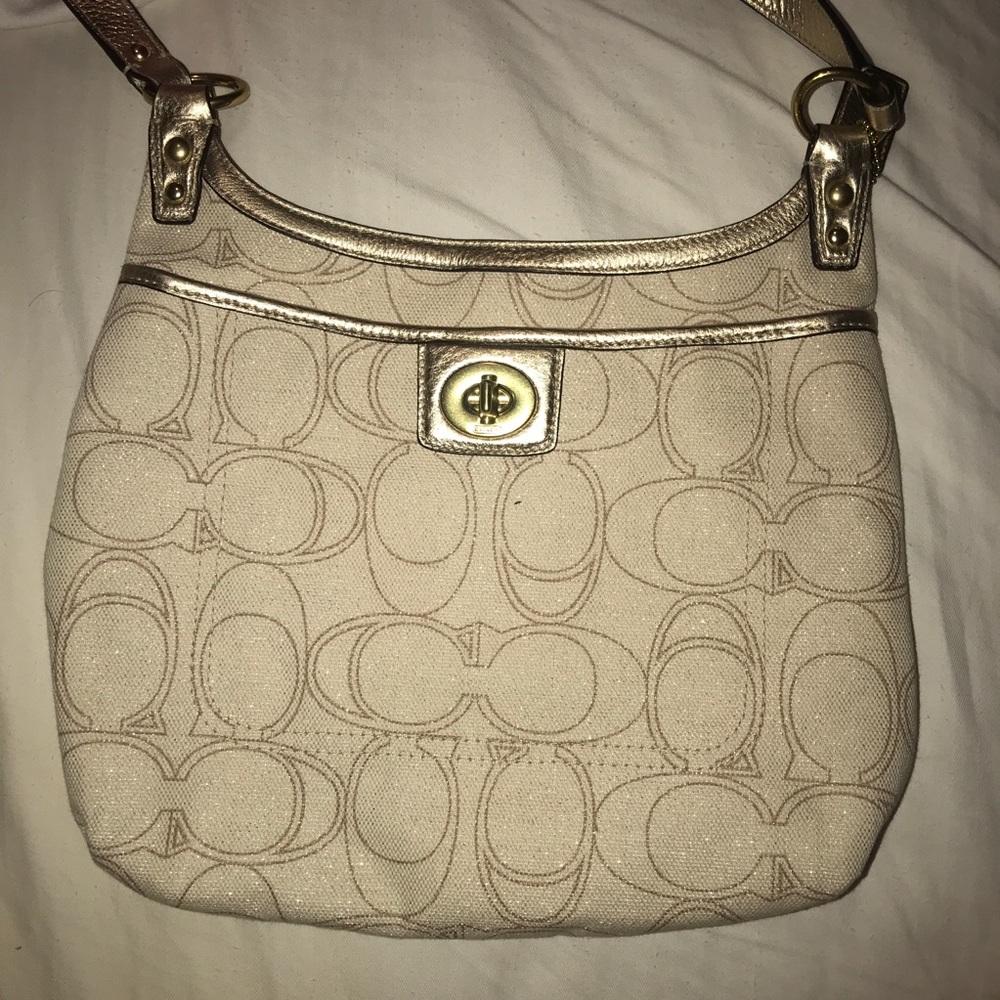 NEW gold coach satchel bag